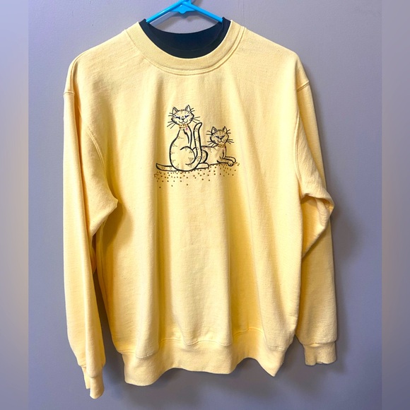 Vintage yellow cat sweatshirt - Picture 1 of 5